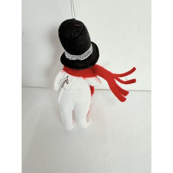 Annalee Snowman White Black Hat Red Scarf Snow Flake Snowman Ornament 2013 - Picture 4 of 9